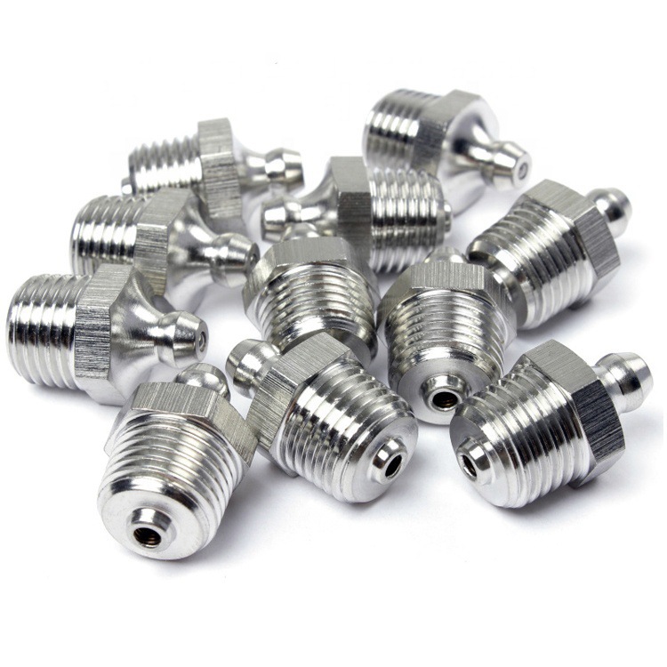 Suministro de fábrica de acero inoxidable 304 boquilla de aceite británica boquilla recta 45 Chapado en 90 grados de hierro galvanizado niquelado boquilla de aceite