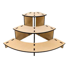 现货木制零售桌阶梯展示架便携式桌面化妆品手办置物架派对甜点架