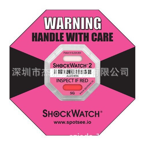 电机设备运输防震标签 shockwatch2代防冲击碰撞监测标签