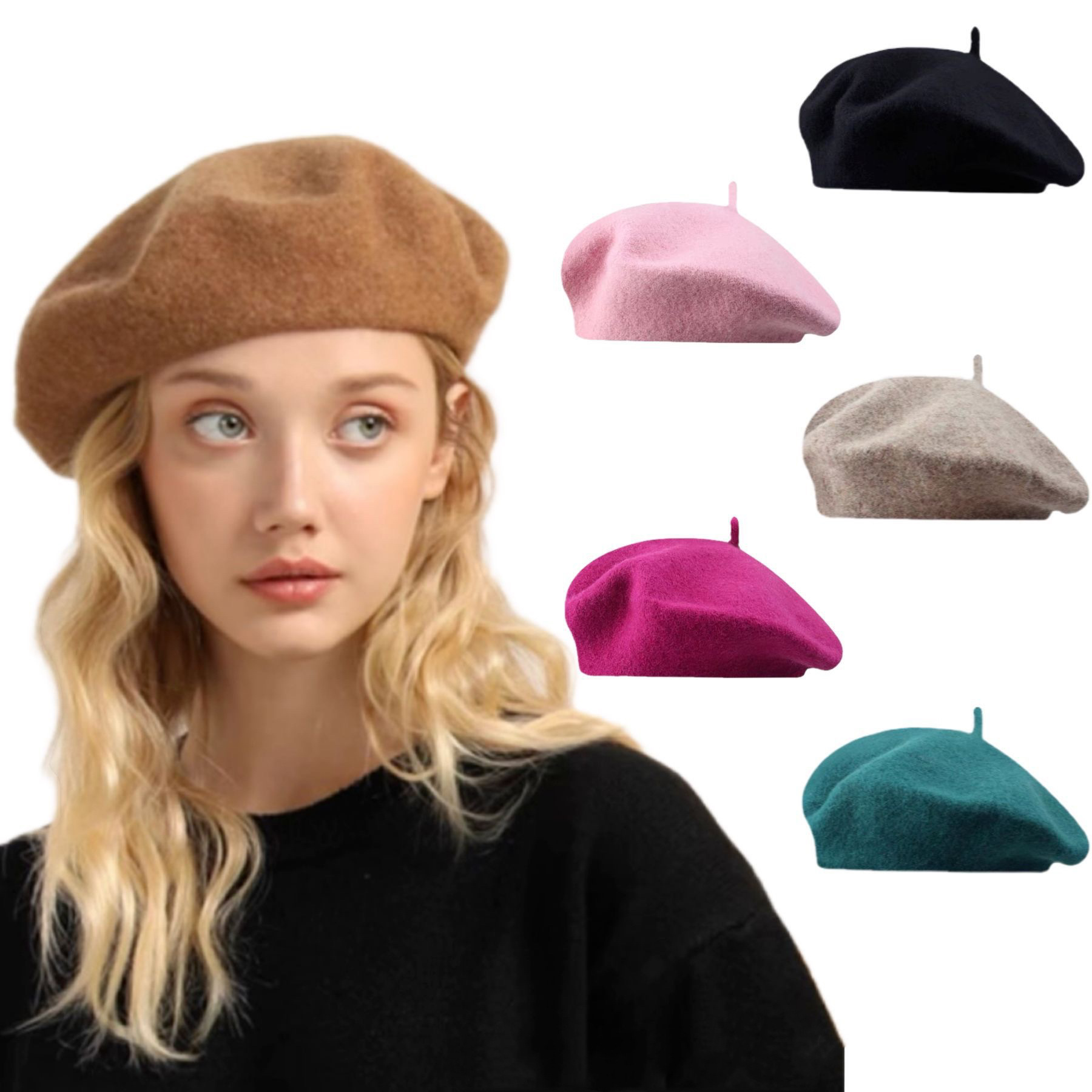 画家帽高克重加厚羊毛呢贝雷帽女英伦复古秋冬韩版日系百搭蓓蕾帽