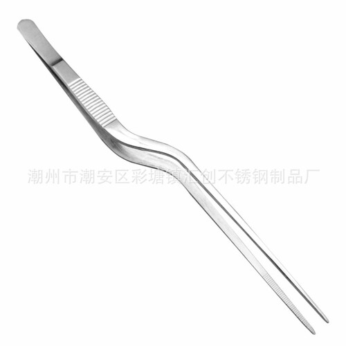 Ear-picking tweezers gun-shaped otology tweezers stainless steel ear-picking tweezers tool elbow cleaning ear canal cerumen gun-shaped tweezers