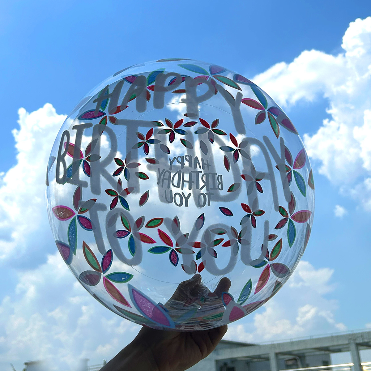 Red de red transparente estampado luminoso de 20 pulgadas bola de onda mercado nocturno puesto callejero globo decoración de cumpleaños accesorios