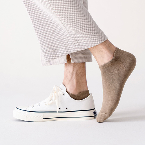 Pure cotton socks men's spring and summer socks men's cotton boneless shallow mouth lift short boat socks Zhuji men's socks wholesale