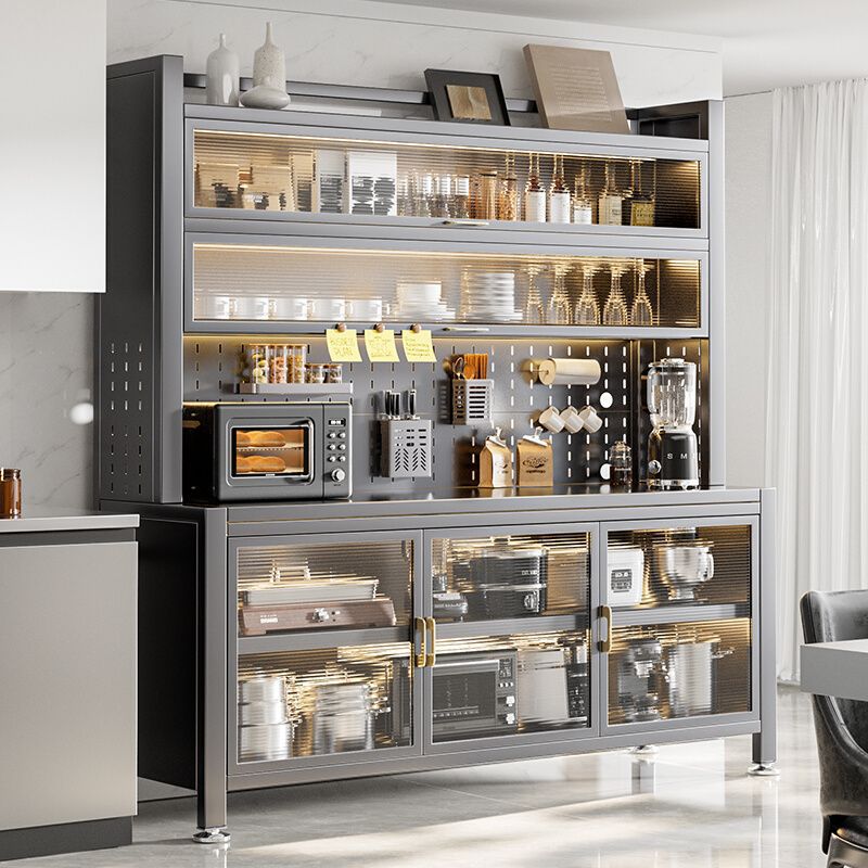 Sideboard Integrated High Cabinet Tea Cabinet Kitchen Living Room Storage Cupboard Storage Rack Cabinet Floor-Standing [Real Bold]