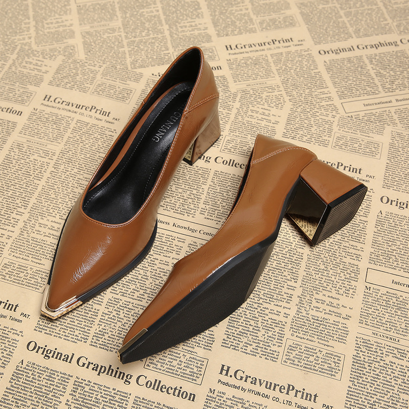 Shiguang Sheepskin Edition 6001-17 Women's Shallow Mouth Single Shoes for Work, Comfortable for Feet, 2026 Autumn Chunky Heel French Style High Heels Shiguang Sheepskin Edition 6001-17 Women's Shallow Mouth Single Shoes for Work, Comfortable for Feet, 2026 Autumn Chunky Heel French Style High Heels