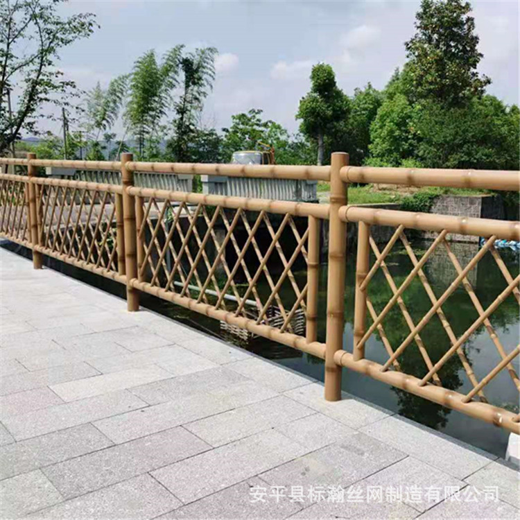 竹节护栏园林绿化不锈钢仿竹围栏篱笆园林社区护栏厂家供应