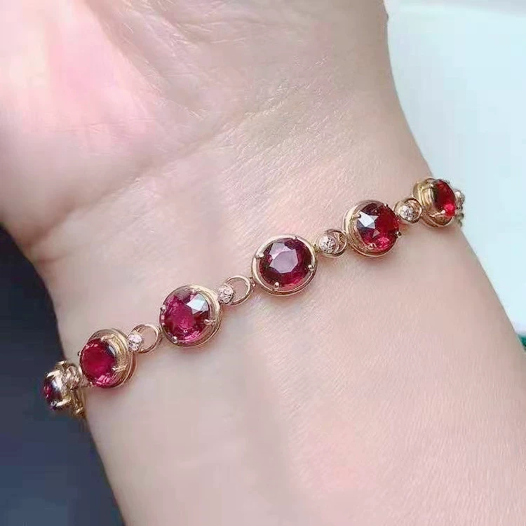 Charlotte tilbury, golden organic stone inlay, jewelry, red bracelet pomegranate, 18 carat, pink gold, wholesale