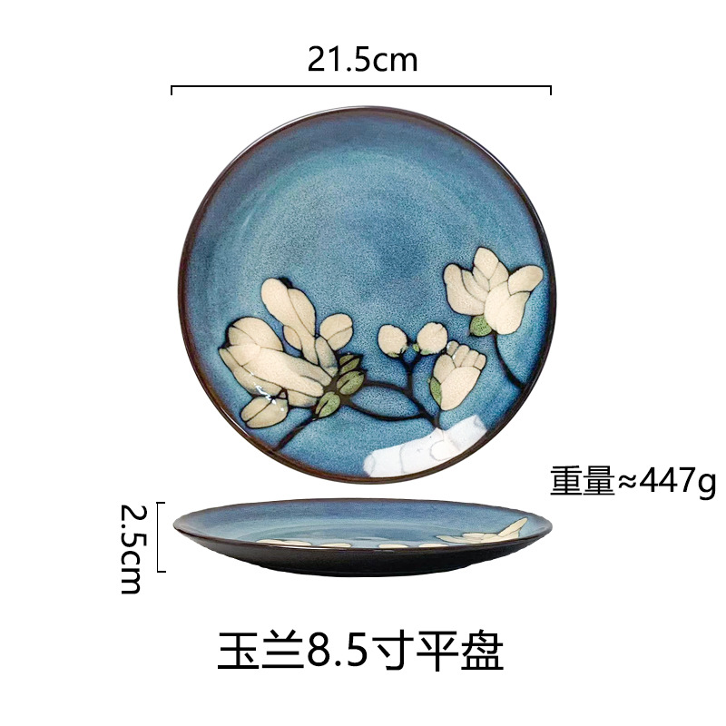 Horno creativo, plato de comida occidental esmaltado, plato de carne, plato de verduras para el hogar, plato de cerámica, plato de pasta de color esmaltado, plato de desayuno al por mayor