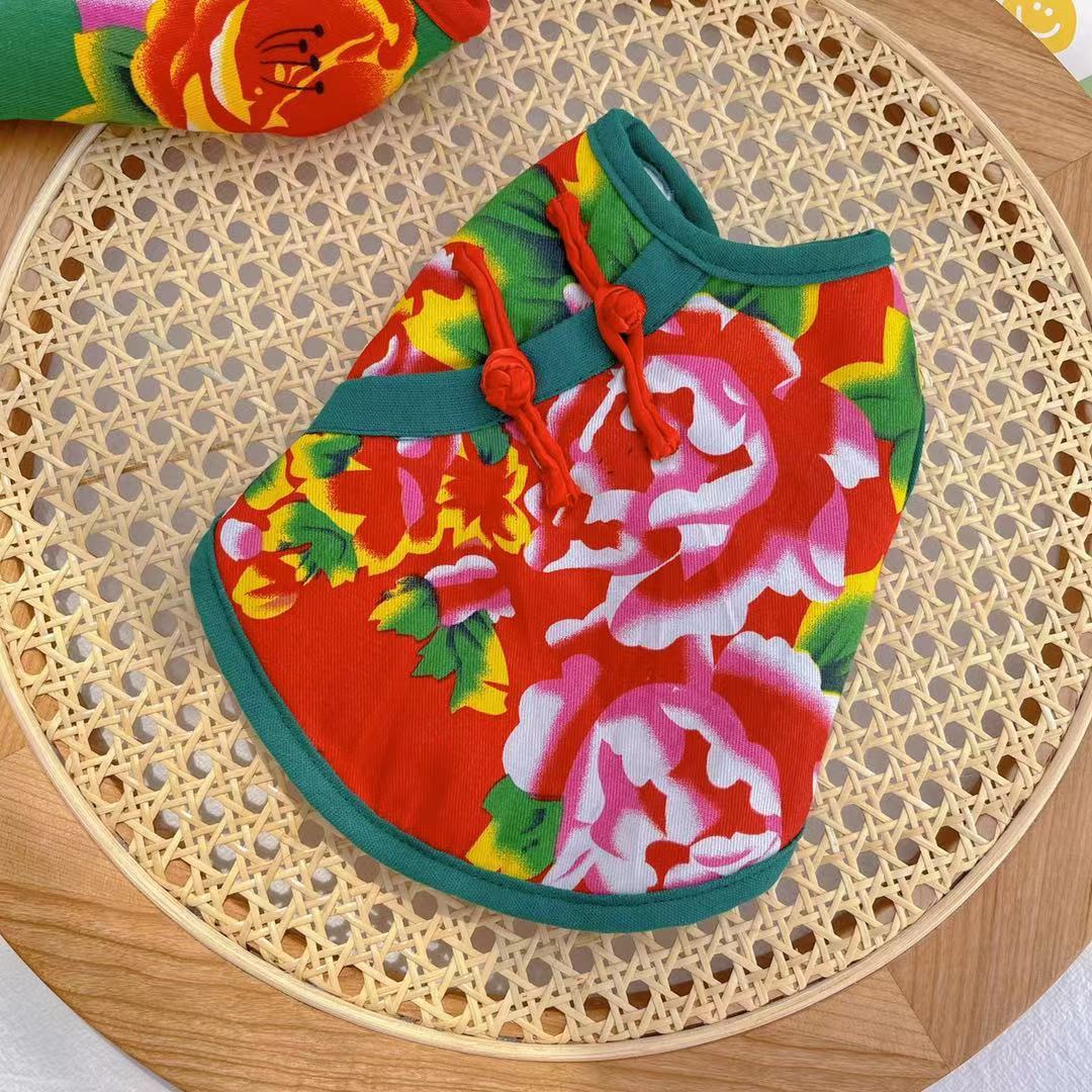 寵物狗狗貓咪衣服秋冬加絨加厚過新年泰迪比熊犬東北大花棉襖馬甲