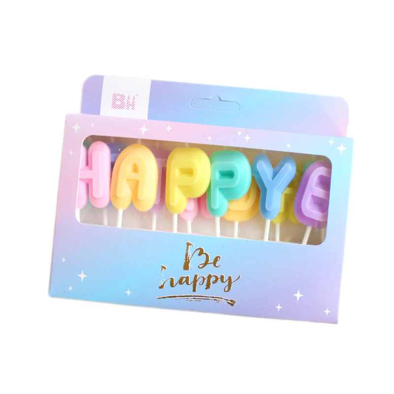 Colorful Cartoon Cute Letter Candles Set For Birthday Candy Colored Cartoon Cakes Photo Decorations And Atmosphere Setups_voghion.com