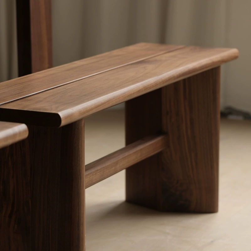 Скандинавский ласточкин хвост скамейка черный орех дуб массивный деревянный стул