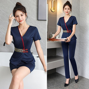 Beautician work clothes female pedicure technician work clothes temperament suit high-end health center spa club foot massage work clothes