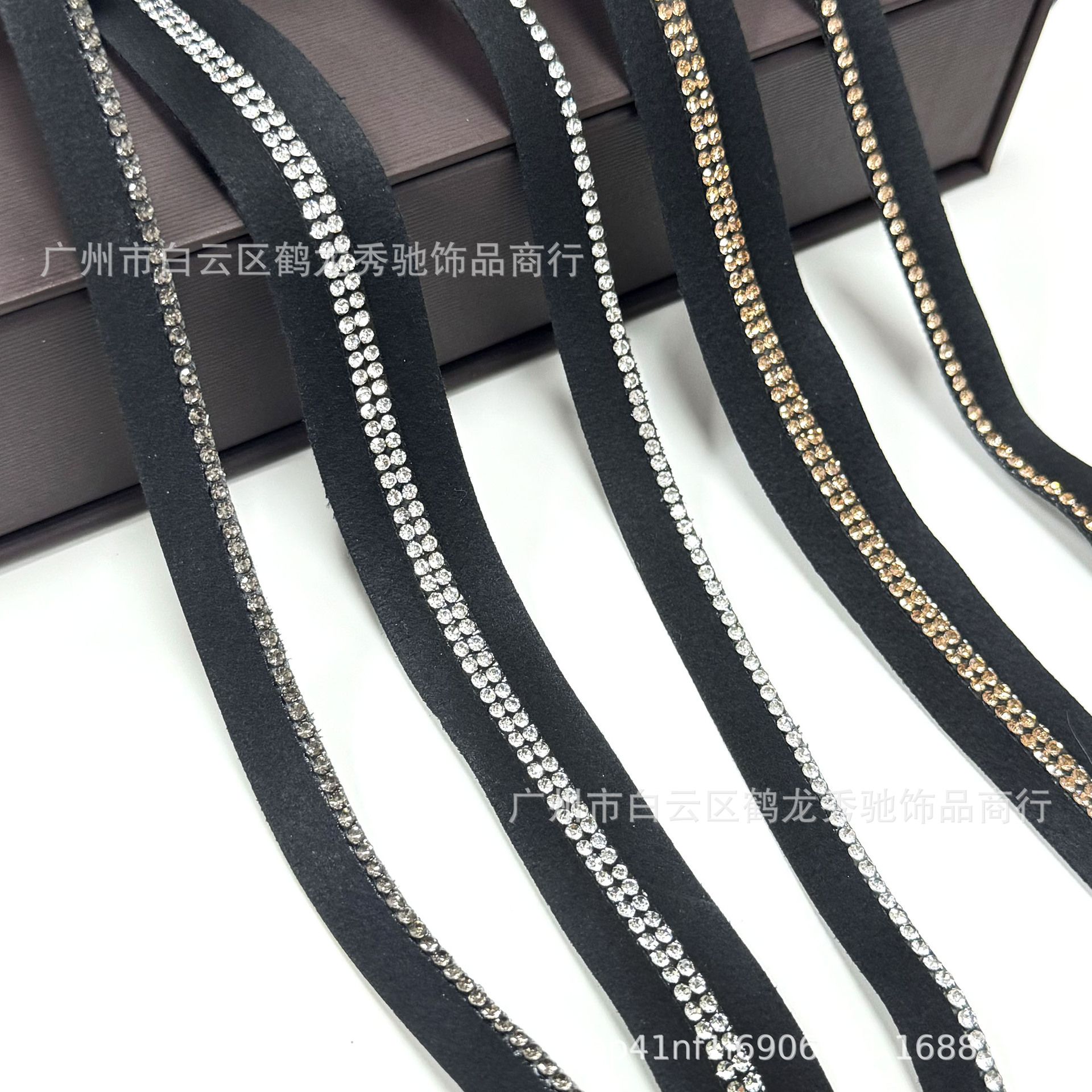 爆款简约水钻织带后套料 单排双排服装箱包 鞋子帽子饰品 DIY配件