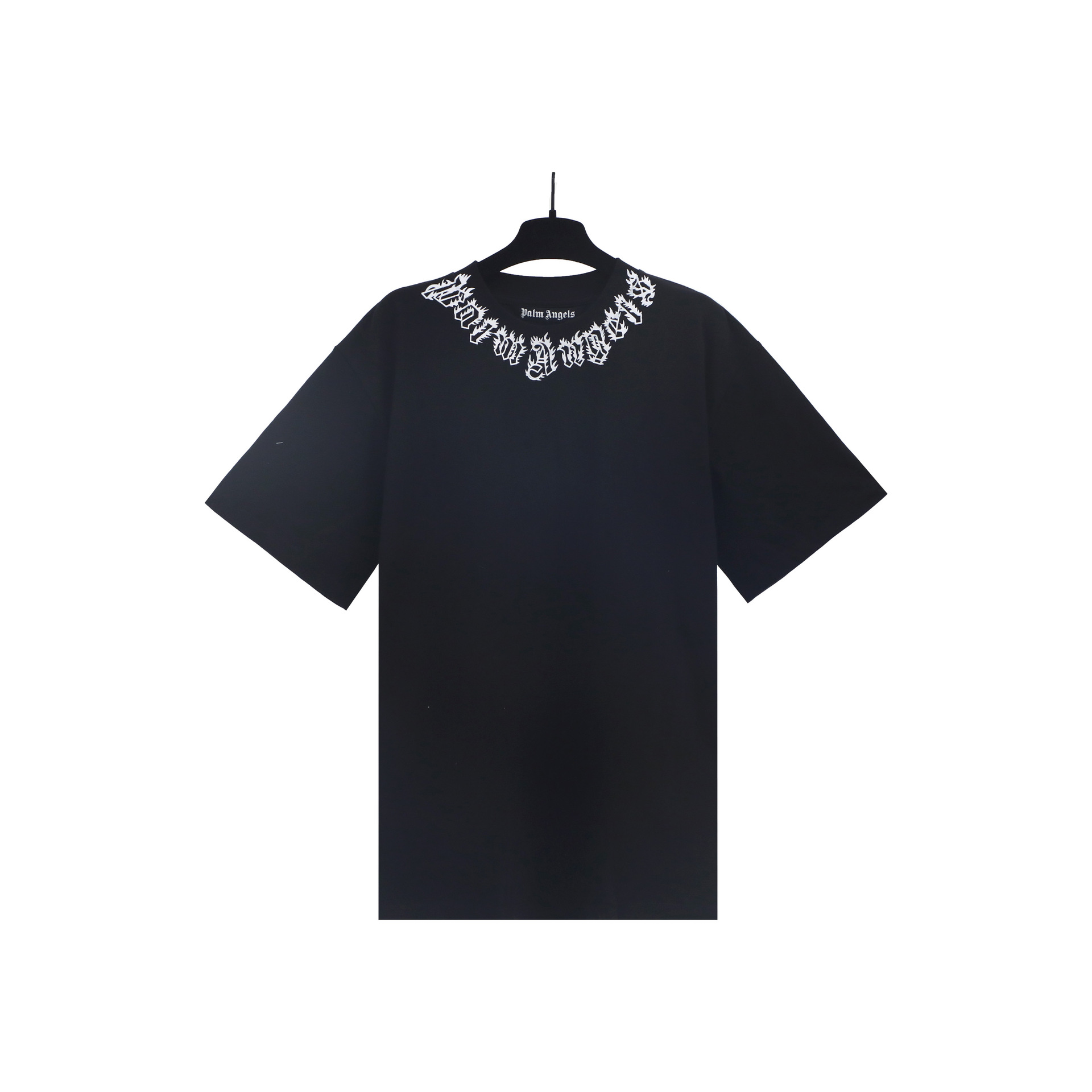 Comercio exterior transfronterizo al por mayor PA pintura en aerosol carta manga corta palmera niebla calle alta marca de moda graffiti logo hombres y mujeres camiseta