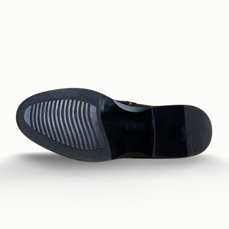 Scarpe in pelle casual da lavoro alte in pelle Stivali retrò neri Stivali alti alla moda tutto in uno da uomo britannici_voghion.com