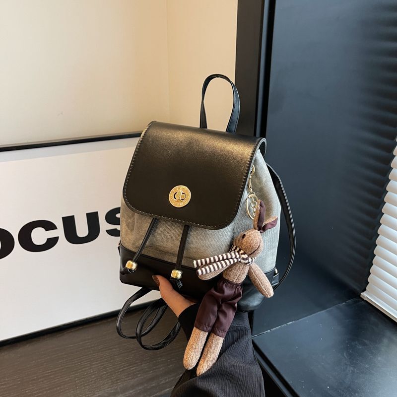 Oil painting light and shadow backpack small backpack for women 2023 new South Korea popular super popular retro portable one-shoulder bucket bag