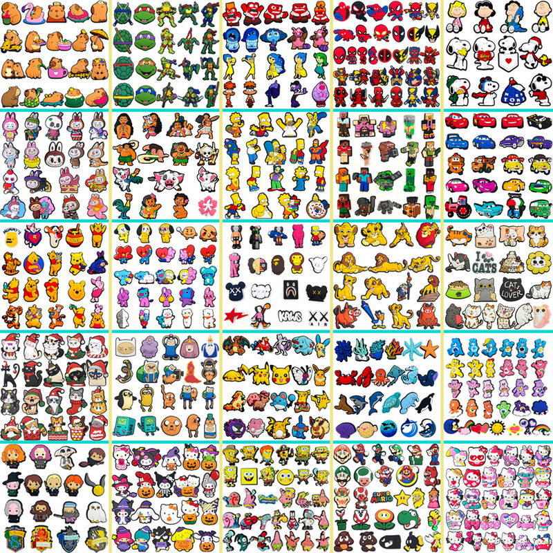 suit 100 sets of exquisite hot-selling cartoon cartoon smart star shoes flower soft rubber shoe buckle DIY hole shoes accessories decoration