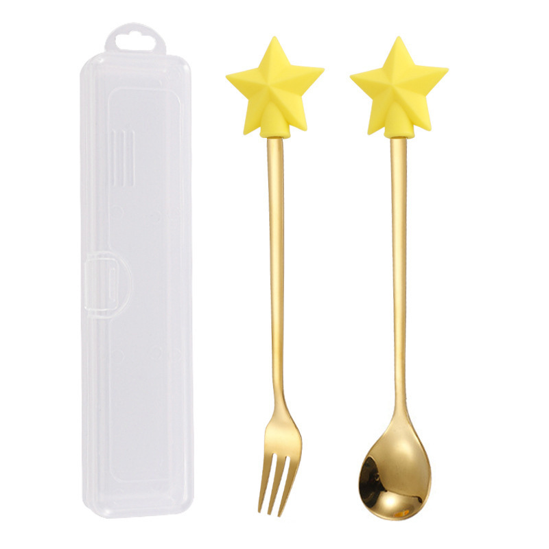 クリスマススプーンセット クリスマス食器ギフト2点セット デザートスプーンとフォーク サンタクロースとトナカイのフィギュア付きスプーン|undefined