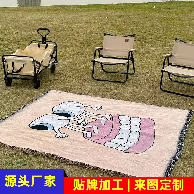 跨境ins风野营毯户外定制野餐垫坐垫防潮垫露营毯春游沙滩巾现货