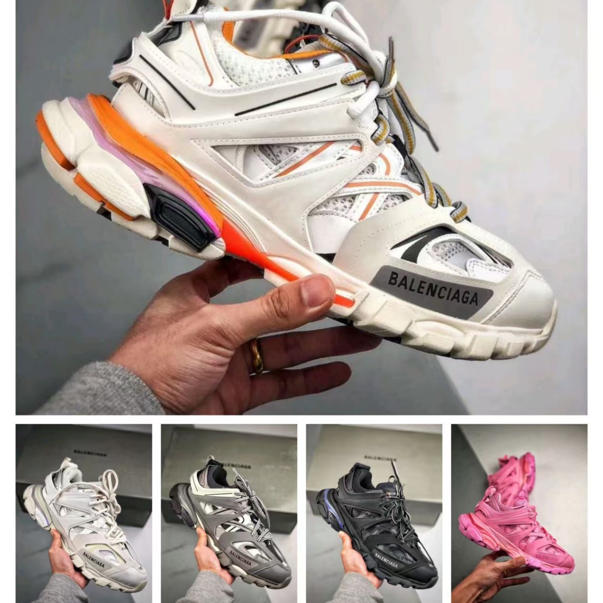 Paris third-generation dad shoes track3.0 sneakers LED light shoes fashion trendy retro unisex casual sports shoes