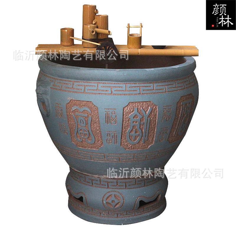 [Requiere reserva] nuevo tanque de peces chino azul claro tanque de cerámica gran tanque de terra gran tanque de loto