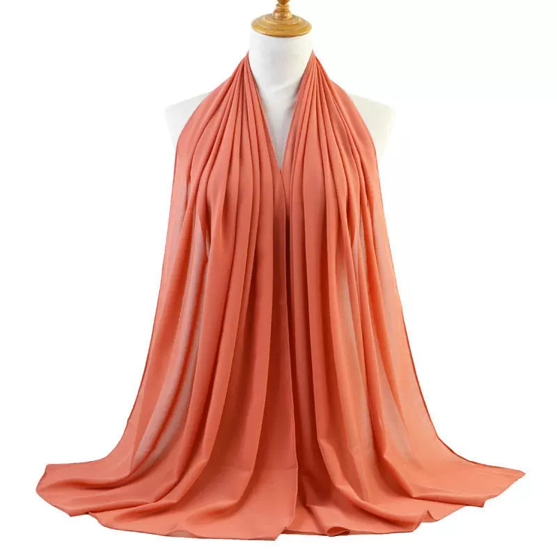 2021 монокромные жемчужные шифоновые шарфы-баллоны шарф-хиджаб A4