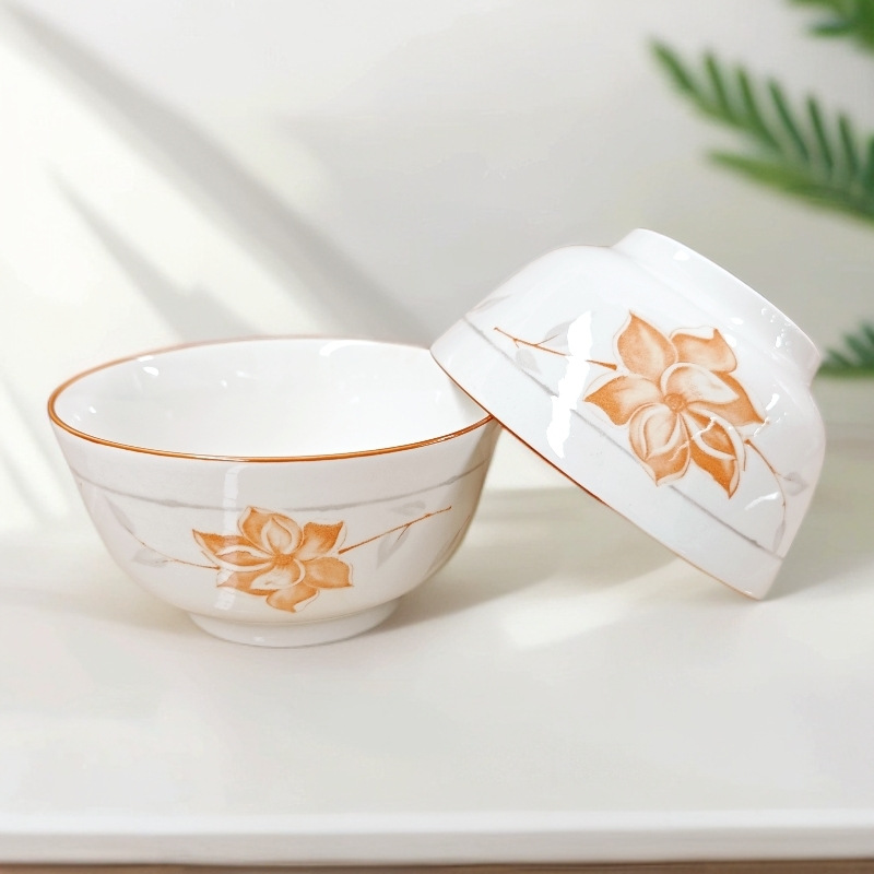 Tazón de arroz de cerámica de 5 pulgadas para el hogar tazón de ensalada de tazón de piedra de lluvia creativa de alta apariencia Hot ins comer tazón