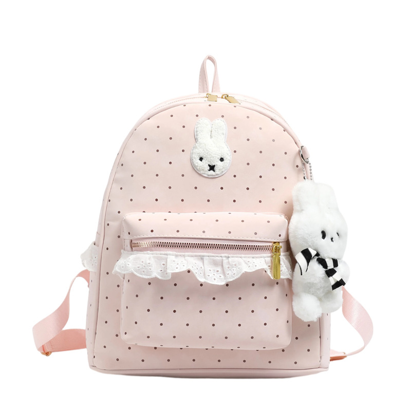 Nueva versión coreana dulce y linda mochila para mujeres de alta calidad, mochila para estudiantes de secundaria, arco, mochila fresca pequeña para mujeres