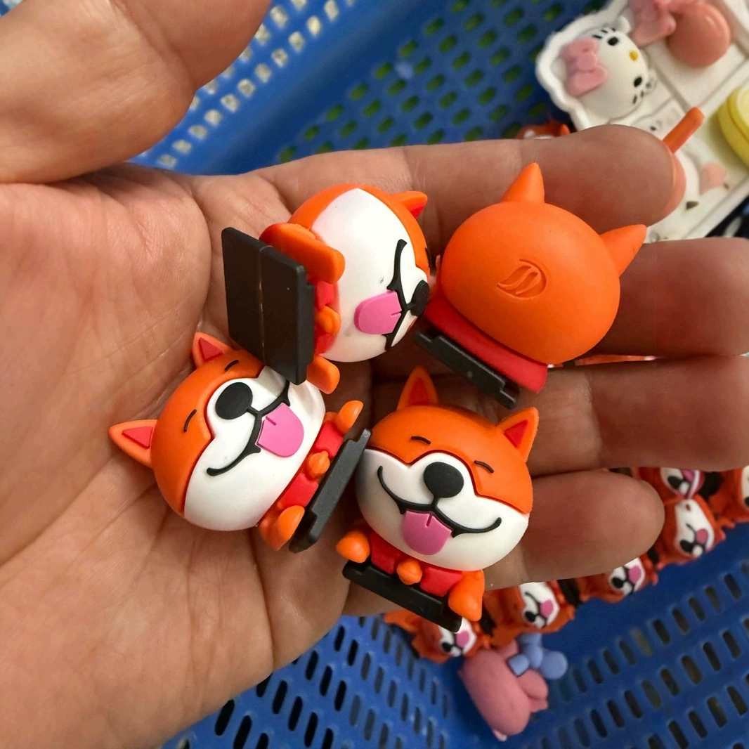 Голова куклы-монстра в стиле мультфильма, голова собаки Акита, украшение для цифровой вспышки, кусок куклы