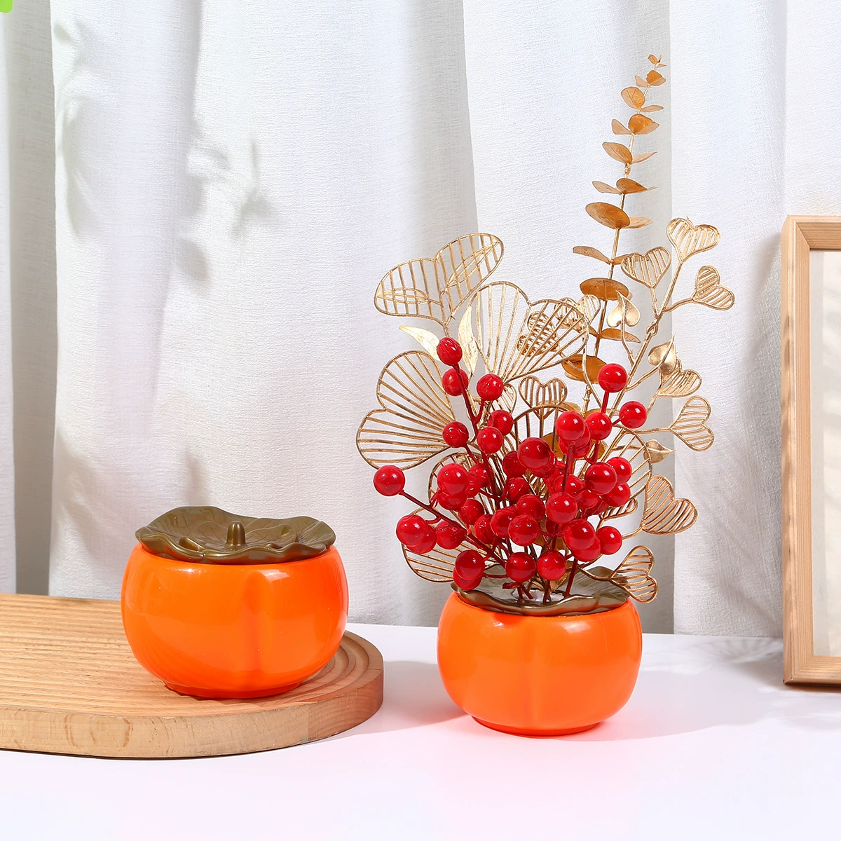 Имитация хурмы пластиковый цветочный горшок малая хурма