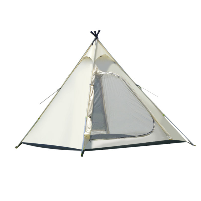 Carpa piramidal multifuncional, carpa india para 3 a 4 personas, carpa de camping con techo puntiagudo, protección solar y a prueba de lluvia para exteriores.