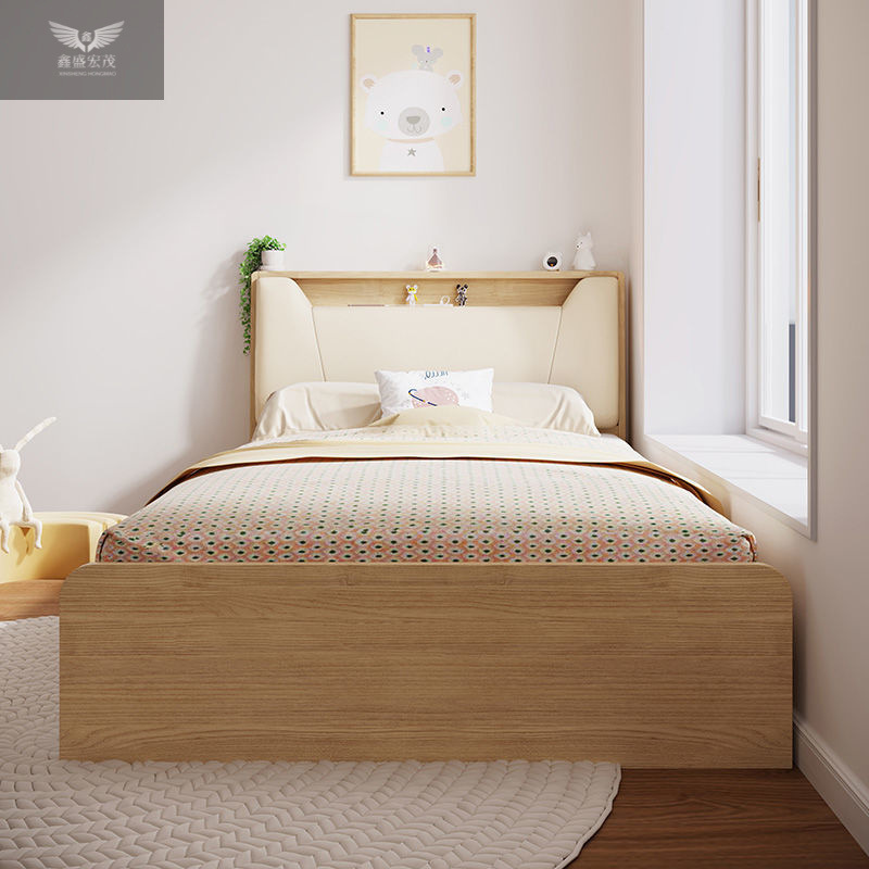 Cama de almacenamiento de cama individual, cama tatami moderna y simple, estante de libros, cama en un dormitorio multifuncional con iluminación, caja alta de almacenamiento