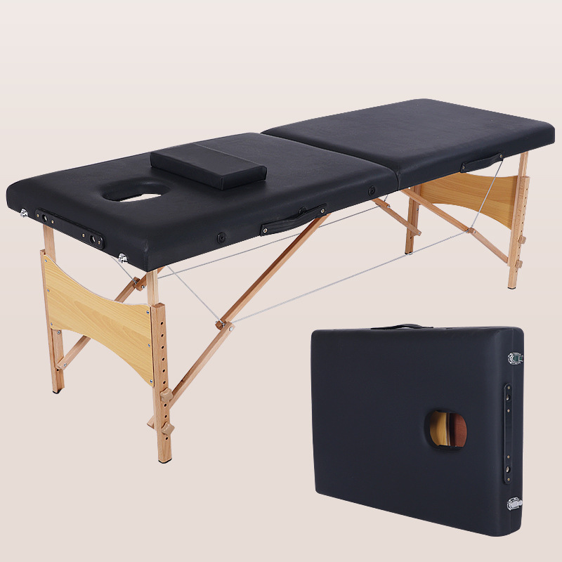 Camilla de Masaje Plegable de Madera, Ajustable en Altura, para Terapia China y Masajes