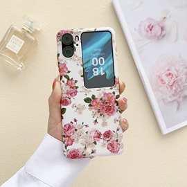 白底玫瑰花oppo Find N3 Flip手机壳硬壳水贴N2flip保护套适用
