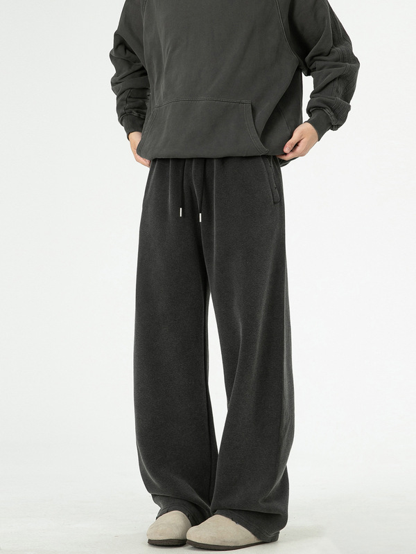 Washable Heavyweight Sweatpants for Men and Women, Spring and Autumn Casual Wide-Leg Pants, Loose Bf Style, Lazy Straight-Leg Pants, Casual Fashion Washable Heavyweight Sweatpants for Men and Women, Spring and Autumn Casual Wide-Leg Pants, Loose Bf Style, Lazy Straight-Leg Pants, Casual Fashion