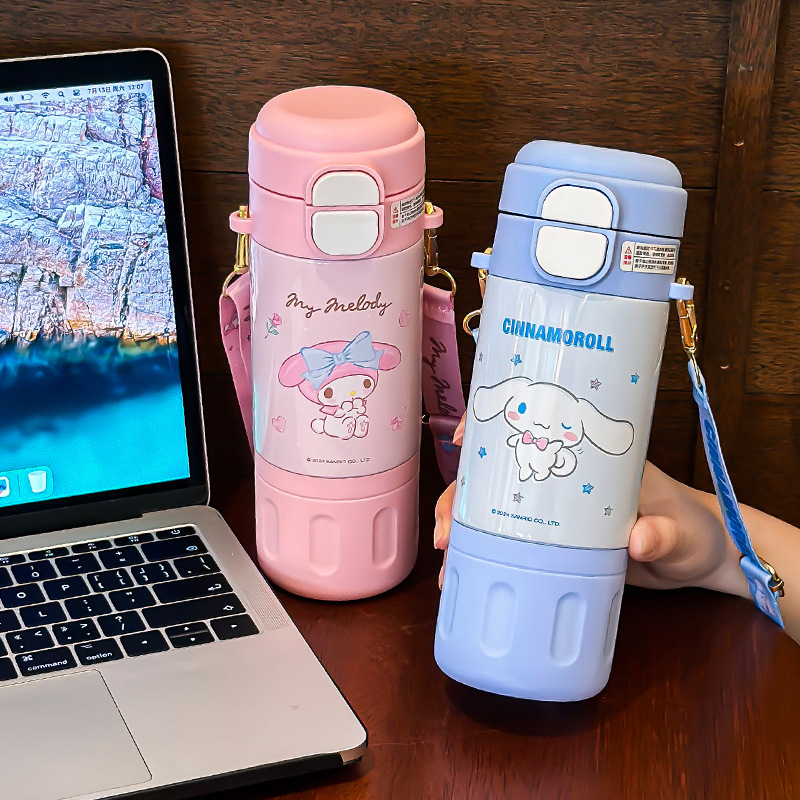 Taza termo para niños a la escuela 2024 nuevo estilo Sanrio niña Kulomi pajita 316 taza de agua de grado alimenticio
