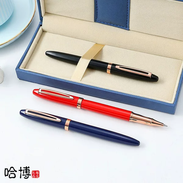 New Metal Rose Gold Signature Pen Business Office Writing Gel Pen High-Value Ball Pen Printed Logo Water Pen