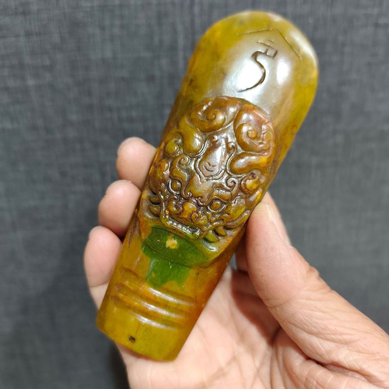 大量批发老岫玉古玩玉器捡漏做旧兽面镂空八卦古玉老玉挂件|undefined