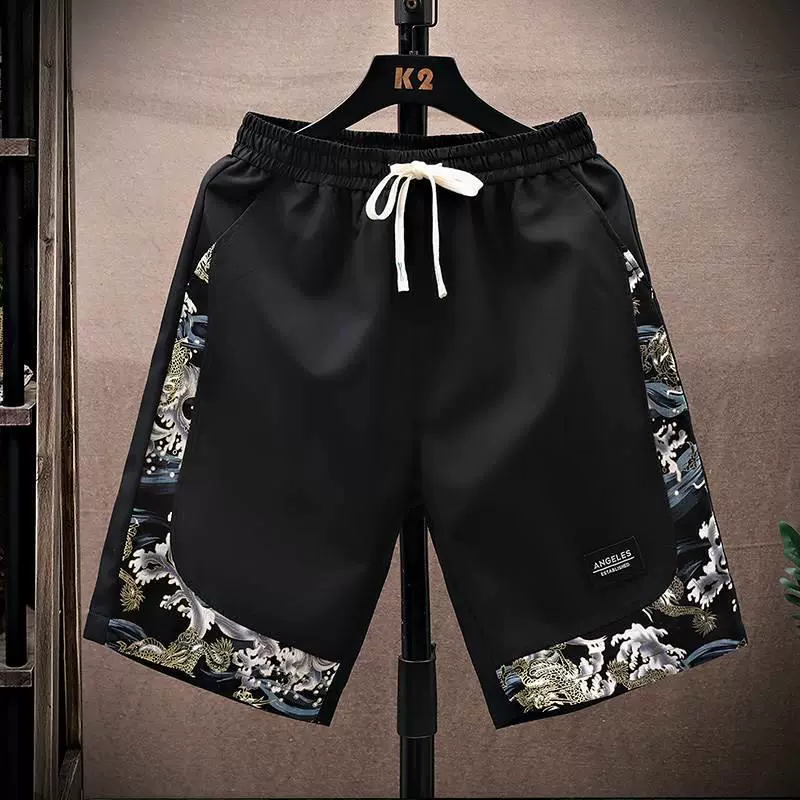 Мужские спортивные летние шорты, универсальные штаны, китайский стиль, oversized, плюс размер
