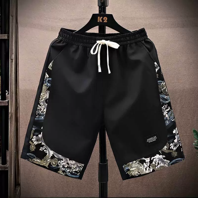 Мужские спортивные летние шорты, универсальные штаны, китайский стиль, oversized, плюс размер