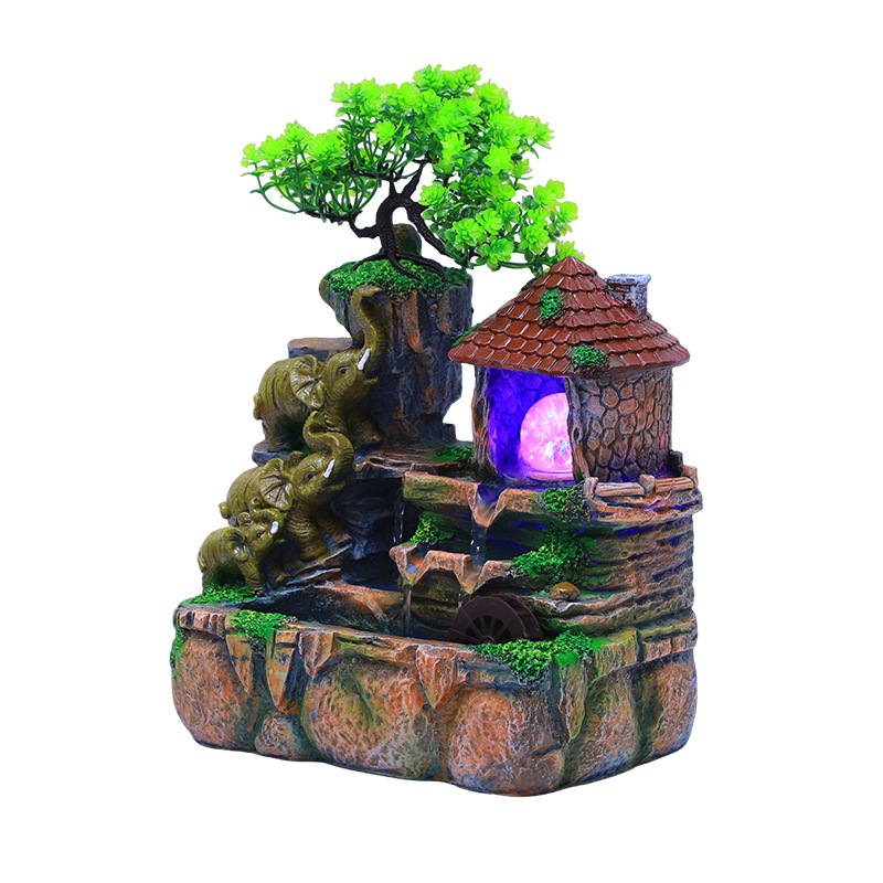 Fuente de Agua Decorativa de Rocalla de Resina para Navidad image 4