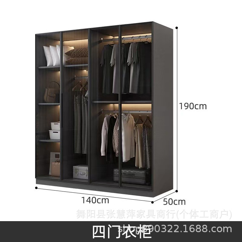 玻璃门衣柜家用卧室小户型收纳储物柜新款衣帽间组合主卧衣柜衣橱|undefined
