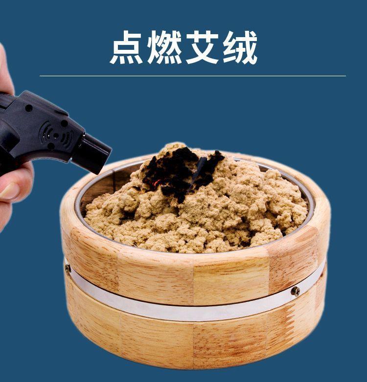 Moxibustion Box Ginger Insulation Set Large Size with Aged Moxa Wool 500g Lid and Cloth for Abdomen and Full Body Warming specifications