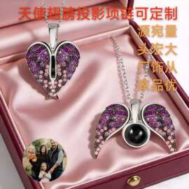 项饰跨境小饰品天使之翼钛钢项链轻奢翅榜配饰不掉色女定 制图片