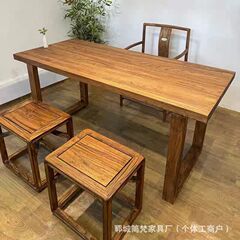 北国産古材の茶卓、オフィス茶室用長尺一枚板テーブル、無垢材中島流水台、おもてなし・食事用テーブルと椅子