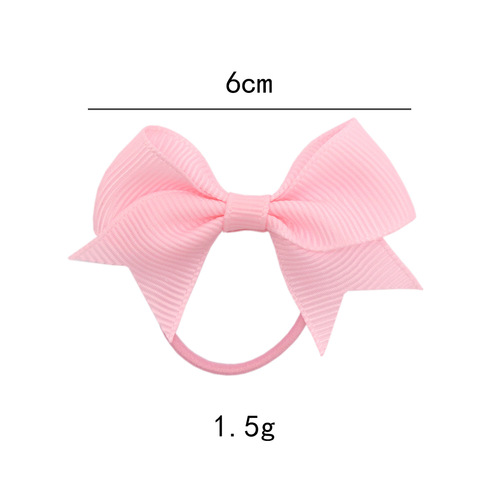 Cross-border 6cm solid color ribbed band with bow hair tie hair ring for women children swallowtail hair band for babies hair accessories