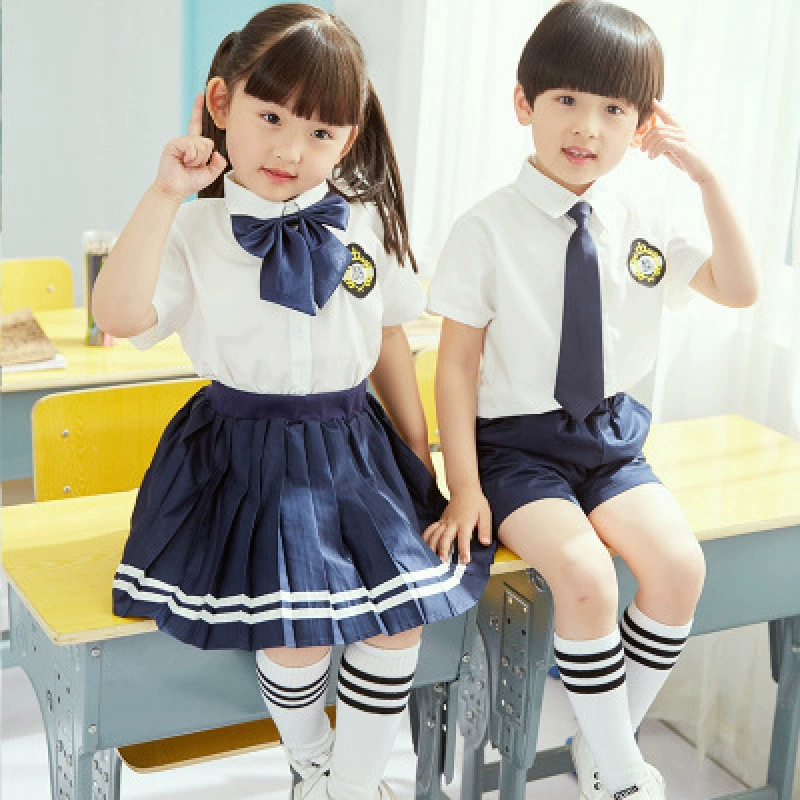 Uniform for students, summer set for kindergarten for men and women, children's clothing, British style