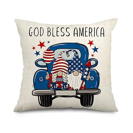 Transfronterizo Día de la Independencia de Amazon impresión lino almohada funda aniversario para celebrar el hogar vestido almohada funda mayorista