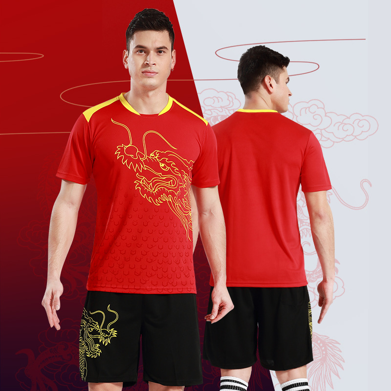 2021 Boat match clothing Dragon pattern Basketball clothes suit Short sleeved football Training clothes RARE clothes customized