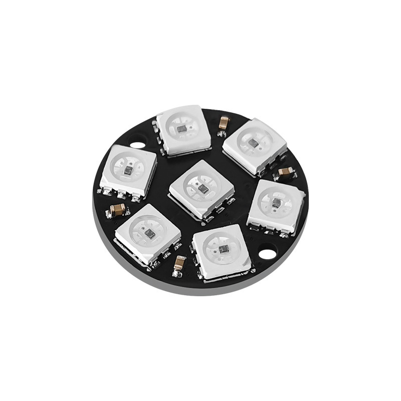 7位 WS2812 5050 RGB LED 内置全彩驱动彩灯 圆形开发板